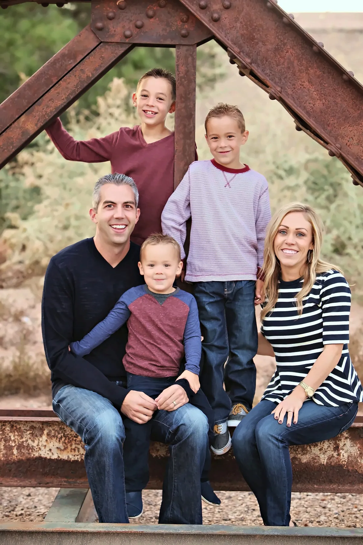 Dr. Mark Ence with his wife, Tami, and their three boys